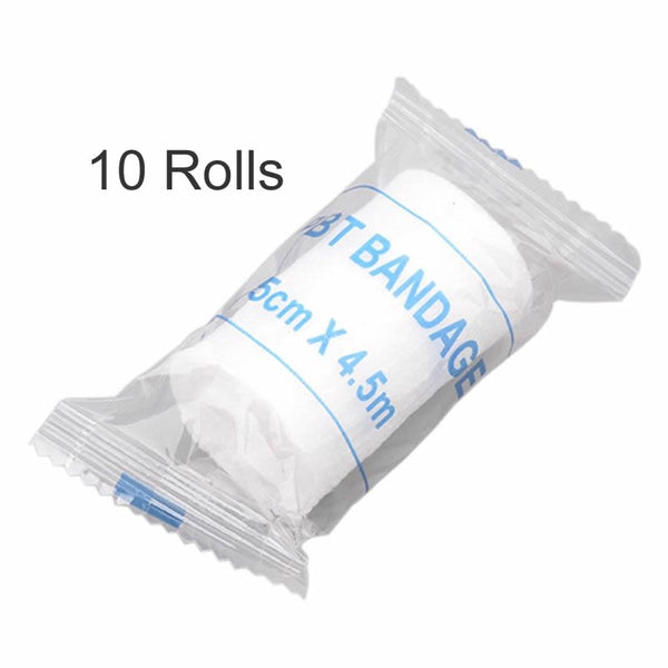 DUAI 10 Rolls Gauze Bandage Medical Grade Sterile First Aid Wound Dressing Stretched Personal Health Care Braces Supports