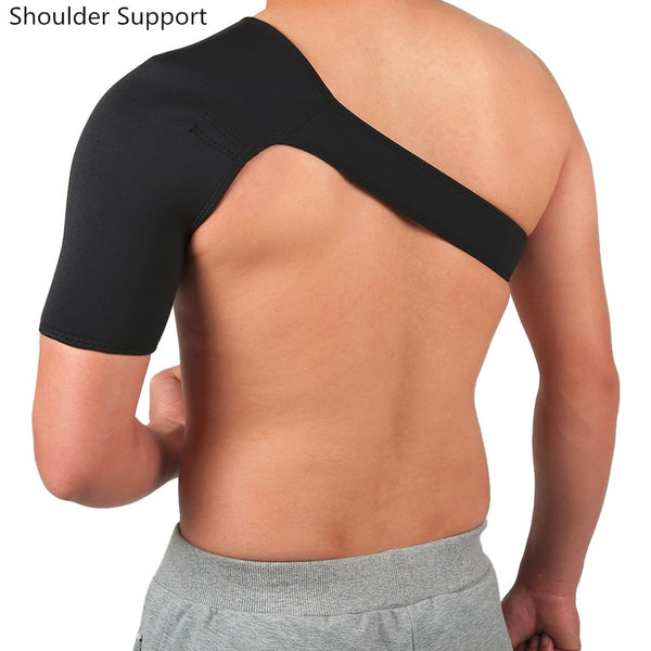 Adjustable Shoulder Support Sports Care Single Back Brace Guard Strap Wrap Belt Band Pads Black Bandage Personal Health Care