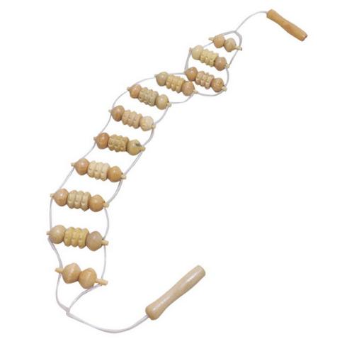 1pcs Back Massager Wooden Wheel Full Body Neck Blood Circulation Wood Beads Massage Device Personal Theraputic Health Care Tool